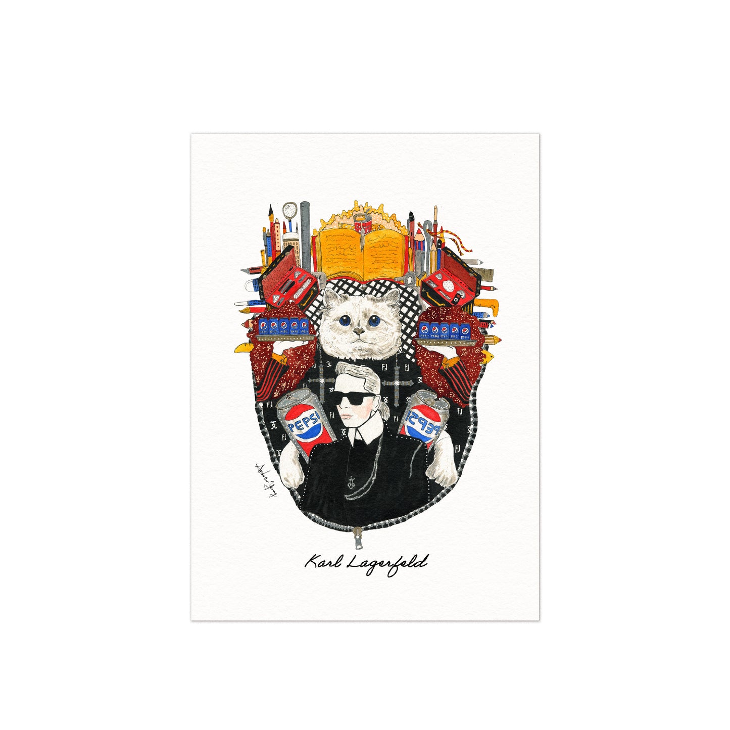 Karl Lagerfeld アートプリントポストカード