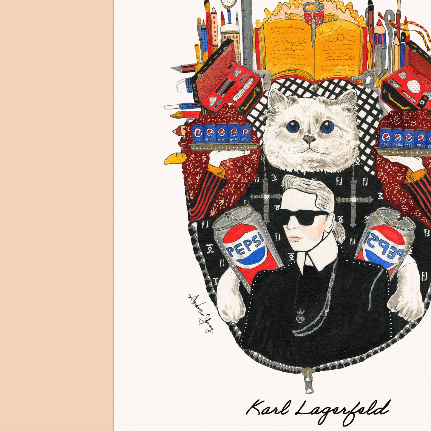 Karl Lagerfeld アートプリントポストカード