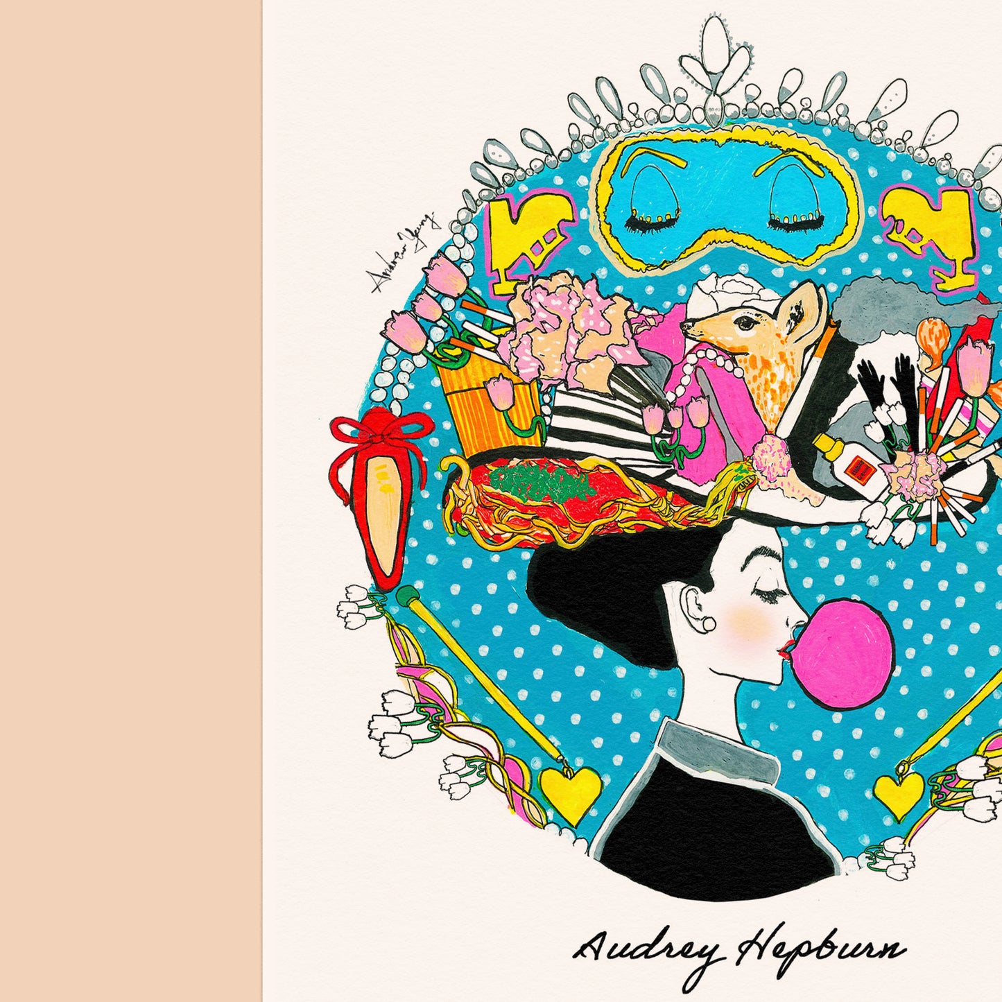 Audrey Hepburn アートプリントポストカード