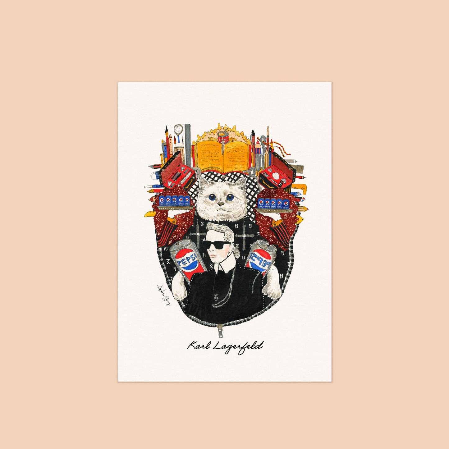 Karl Lagerfeld アートプリントポストカード
