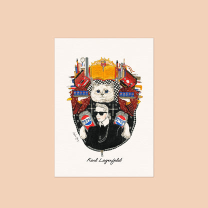 Karl Lagerfeld アートプリントポストカード