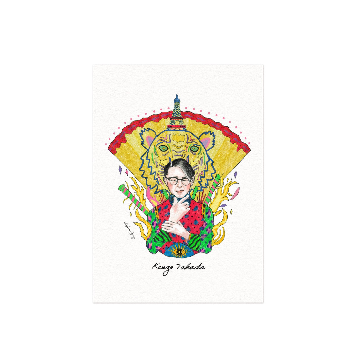 Kenzo Takada アートプリントポストカード