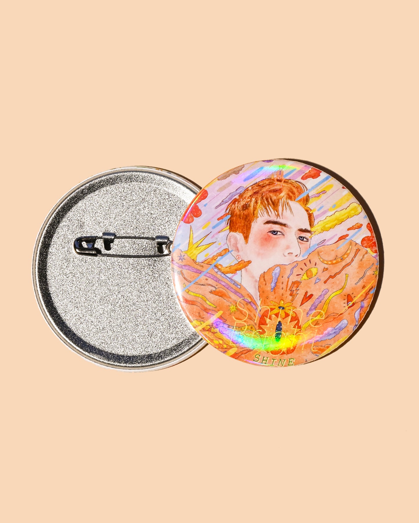Shine Bright イラスト缶バッジ